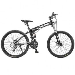 ZDZXCMW Bici pieghevoli ZDZXCMW Pieghevole Doppio della Bicicletta Ammortizzatore Mountain Bike off-Road velocità di Corsa della Bicicletta per Adulti Portatile Uomini E Donne in Bicicletta più Confortevole, Black