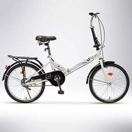 ZEIYUQI Bici ZEIYUQI 20 Biciclette inch Folding Bike Mens stradali Adatto per Il Lavoro, Esterna Che Guida, Bianca, Single Speed A