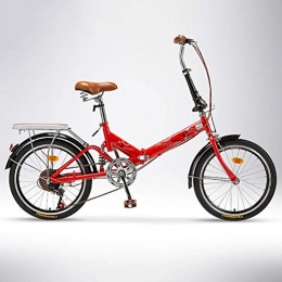 ZEIYUQI Bici ZEIYUQI 20 Biciclette inch Folding Bike Mens stradali Adatto per Il Lavoro, Esterna Che Guida, Rosso, Variable Speed A