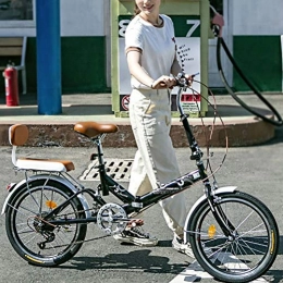 ZEIYUQI Bici ZEIYUQI Adulti Folding Bike 20 Pollici con Carrello A velocità Variabile Bici della Strada Adatto per Il Lavoro, Esterna Che Guida, Family Picnic, Nero, Variable Speed B