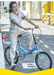 ZEIYUQI Bici ZEIYUQI Biciclette per Le Donne con Le Bici Carrello Piccolo Pieghevoli per Ragazze Adatto per Il Lavoro, Esterna Che Guida, Family Picnic, Blu, Variable Speed B