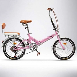 ZEIYUQI Bici ZEIYUQI Biciclette per Le Donne con Le Bici Carrello Piccolo Pieghevoli per Ragazze Adatto per Il Lavoro, Esterna Che Guida, Family Picnic, Rosa, Variable Speed B