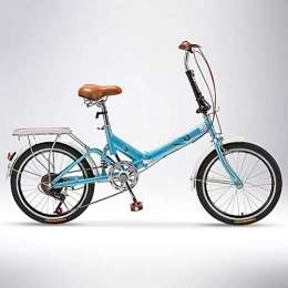 ZEIYUQI Bici ZEIYUQI Biciclette Pieghevoli per Adulti 20 Pollici Dame di Luce A velocità Variabile Bicicletta Unisex Adatto per Il Lavoro, Esterna Che Guida, Blu, Variable Speed A