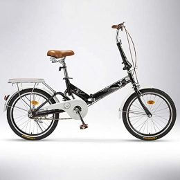 ZEIYUQI Bici ZEIYUQI Biciclette Pieghevoli per Adulti 20 Pollici Dame di Luce A velocità Variabile Bicicletta Unisex Adatto per Il Lavoro, Esterna Che Guida, Nero, Single Speed B