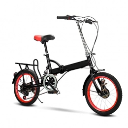 ZEMENG Bici ZEMENG 20"Bici Urbana a velocità variabile, Bicicletta Pieghevole in Acciaio ad Alta Carbonio Biciclette per Città, Sospensione Posteriore Unisex Bike per Adulti Signora, Nero