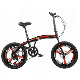 ZEMENG Bici ZEMENG Bicicletta Pieghevole della Città, Bicicletta Urbana Portatile a velocità variabile, Telaio in Acciaio ad Alta Carbonio, Doppia Bici da Bambino del Freno a Disco, Unisex, Adulto, A