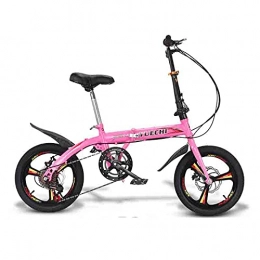 ZHCSYL Bici ZHCSYL Bicicletta Pieghevole per Adulti, Comodo Bicicletta Pieghevole 130 Cm, 7 velocità, Facile da Viaggiare E Trasportare, Multicolore(Color:Rosa)
