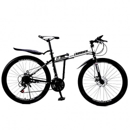 ZHCSYL Bici ZHCSYL Bicicletta Pieghevole per Viaggi per Adulti E Adolescenti, 67 Pollici (Circa 179 Cm Corpo), Cambio A 24 velocità, Molto Comodo da Trasportare, in Bianco E Nero