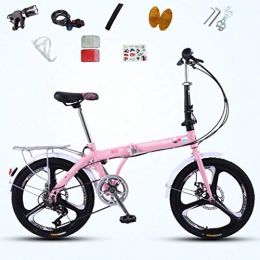 ZRN Bici ZRN Bicicletta Pieghevole da 20 Pollici a 7 velocità a velocità variabile a Doppio Disco Freno Ultraleggero Portatile Mini Maschio e Femmina Bici Adulto