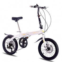 ZXCTTBD Bici ZXCTTBD Portatile Bicicletta Pieghevole, Adulto First Class Folding Bike a 7 velocit Bicicletta da 16 Pollici, Compatta Bici Pieghevole con Freno a Doppio Disco