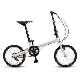 ZXQZ Bici pieghevoli ZXQZ Biciclette Pieghevoli, Piccola Bici da 16 Pollici Ultraleggera E Portatile per Andare al Lavoro, per Studenti Adulti Uomini E Donne (Color : White)