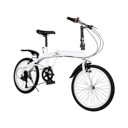 通用 Bici 通用 Bicicletta pieghevole da 20 pollici, per adulti e ragazzi, sistema di piegatura rapida a 7 marce, con velocità variabile (bianco)