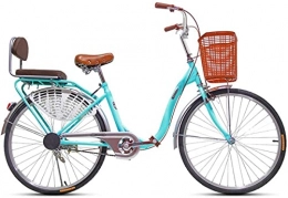 Eortzzpc Bici 24 / 60 pollici attorno al blocco Bicicletta da crociera da donna con sedile e cestino della spesa, Bici da strada Fixie Single-Speed, Telaio leggero per la guida della città ( Color : C , Size : 24IN )