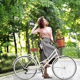 Genérico Biciclette da città 26 inch Ladies Bicycle Convenient And Quick Princess Car City Car (White, One Size)