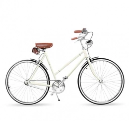 AISHFP Biciclette da città Adulto Donne Retro Leggero Commuter Bike, Città Galvanotecnica Strada 700C Biciclette, 3-Speed ​​Student Casual Bicicletta con Anteriore e Posteriore Carrello Shelf, D