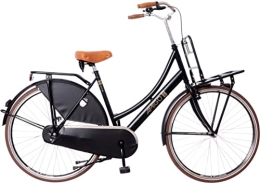 amiGO Biciclette da città Amigo Go One City Bike - Bicicletta da donna da 28 pollici, per donna, adatta a partire da 170-175 cm, con freno a mano, illuminazione e supporto per bicicletta, colore nero