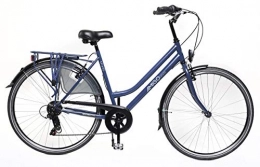 amiGO Biciclette da città Amigo Moves - Bici da città per donna 28 pollici - Cambio Shimano a 6 velocità - Citybike con freno a mano, Campanello per Bicicletta, Cavalletti per bicicletta e Luci per Bicicletta - Blu