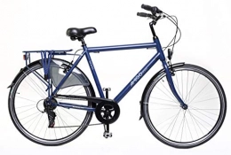 amiGO Biciclette da città Amigo Moves – Bicicletta da uomo – Bicicletta da uomo 28 pollici – cambio Shimano a 6 velocità – City Bike con freno a mano, illuminazione e cavalletto – blu