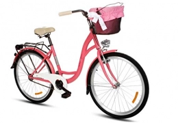 BDW Bici BDW Alice - Bicicletta da donna con bretelle sul retro, modello olandese, 6 marce, colore: Nero