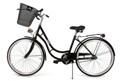 BDW Bici BDW Bella Comfort - Bicicletta olandese da donna, con portapacchi posteriore, 1 velocità, 26 pollici, clic, colore: Nero