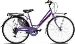 Cicli Puzone Biciclette da città Bici Misura 28 Donna City Bike 6V Moving Art. MOV28D6V (Viola)
