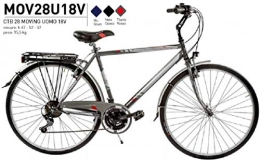 Cicli Puzone Biciclette da città Bici Misura 28 Uomo City Bike 18V Moving Art. MOV28U18V (Titanio Rosso, 47 CM)