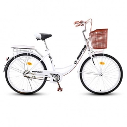 Yuxiaoo Bici Bicicletta, Bicicletta da Pendolare Alla Moda Retrò, Bicicletta da Città a Velocità Singola da 24 / 26 Pollici, Telaio a Bassa Portata, Adatta per Lavoro, Studenti, Tempo Libero / D / 179x95c