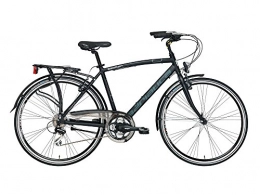 Cicli Adriatica Bici Bicicletta Cicli Adriatica Boxter HP da uomo, telaio in alluminio, ruota da 28", cambio Shimano 21 velocità (Nero, 50)