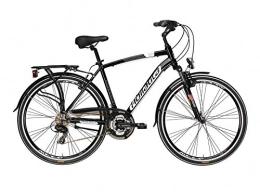 Cicli Adriatica Bici Bicicletta Cicli Adriatica Sity 2 da uomo, telaio in alluminio, forcella anteriore ammortizzata, ruota da 28", cambio Shimano a 21 velocità (Nero, 55)