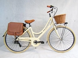 Daytona Bici bicicletta da donna bici 28'' city bike in alluminio vintage retro' cesto in vimini borse laterali