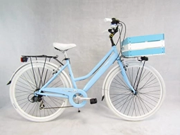 Daytona Bici bicicletta da donna bici da passeggio city bike 28 azzurro vintage telaio alluminio cassetta anteriore