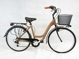 Daytona Bici bicicletta donna bici da passeggio 26'' in alluminio city bike shimano 6v (marrone)