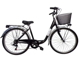 Daytona Bici bicicletta donna bici da passeggio city bike 26 cambio 6 velocita' telaio basso (nero)