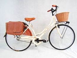 Daytona Bici bicicletta donna bici da passeggio classica stile retro' vintage olanda 26 colore panna cesto vimini e borse