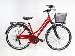 Daytona Bici bicicletta donna bici trekking city bike 28 alluminio 21v forcella ammortizzata Daytona (rosso)