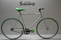 Cicli Ferrareis Bici Cicli Ferrareis Fixed Bike Single Speed Bici Scatto Fisso 1v Bianco Verde Personalizzabile
