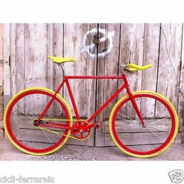 Cicli Ferrareis Bici Cicli Ferrareis Fixed bike single speed bici scatto fisso giallo e rosso personalizzabile