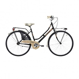 CINZIA Bici CINZIA - Bicicletta City Bike 26, Cinzia Friendly, in acciaio, da donna, a una velocità, taglia 44, colore: nero