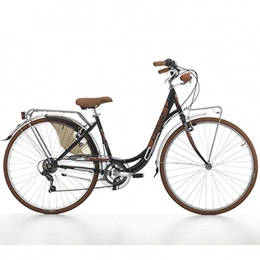 CINZIA Bici CINZIA - Bicicletta City Bike 26 Liberty in acciaio, da donna, taglia 44, colore: Nero