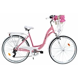 Davi Biciclette da città Davi Maria Premium Bike in alluminio 160-185 cm altezza, Bicicletta Bici Citybike Donna Vintage Retro, Luce Bici, 7 marce, City Bike da Donna, Bici da Donna, Bici da Città (Rosa)