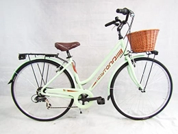 Daytona Bici Daytona bicicletta da donna bici 28'' city bike in alluminio vintage verde retro' cesto in vimini