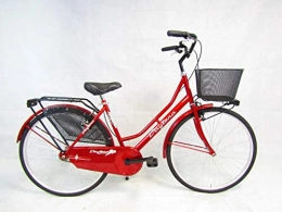 Daytona Bici Daytona bicicletta donna 26 bici da passeggio olandese con cesto (rosso)