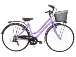 Daytona Bici Daytona bicicletta donna bici da passeggio city bike 28 trekking shimano 6v con cesto colore viola