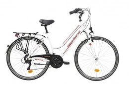 F.lli Schiano Bici F.lli Schiano Voyager, Bici Trekking Donna, Bianco-Rosso, 28''