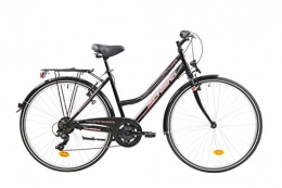 F.lli Schiano Bici F.lli Schiano Voyager, Bici Trekking Donna, Nero-Rossa, 28''