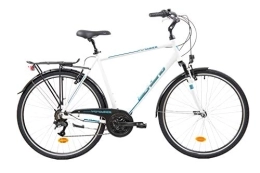 F.lli Schiano Bici F.lli Schiano Voyager, Bici Trekking Uomo, Bianco-Blu, 28