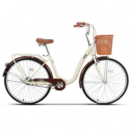 GzxLaY Bici GzxLaY Bici da Donna, Bicicletta Classica Bicicletta retrò con attrezzo di Montaggio, Cestino retrò, Scooter Unico Art Deco per Bicicletta, Comoda Bici per pendolari, B, 26IN