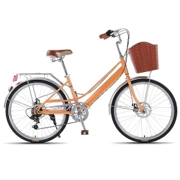 LEAUX Bici LEAUX 24 26 pollici Bicicletta Donna bicicletta da città bicicletta unisex con cestino(Color:C, Size:24Inch)