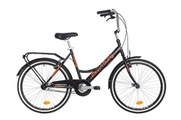 Maino Bici Maino Young 24", Bicicletta City Unisex – Adulto, Nero Opaco / Arancio, 46