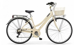 MBM Bici MBM Central, Bicicletta da Trekking Donna, Beige (Crema A07), 28